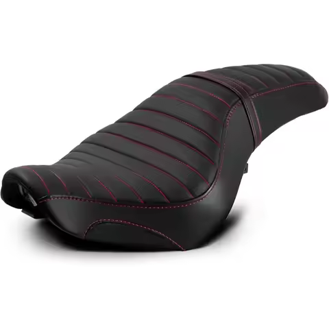 One-Piece Rider Passenger Seat Red Stitching Striped Pattern Compatible with Shadow Spirit & Phantom