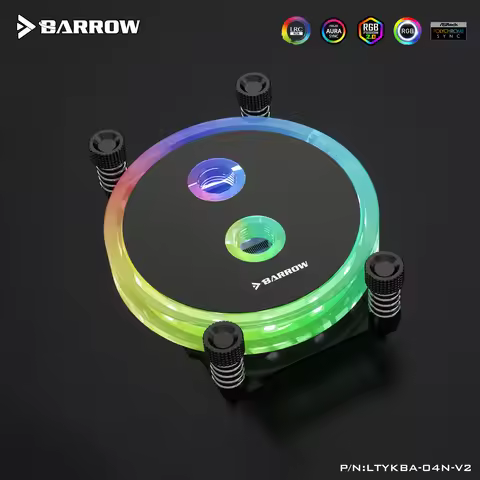 Barrow CPU Water Block For AM5 AM4 , Acrylic Microcutting Microwaterway Water Cooling Block