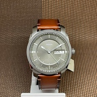 Fossil FS5900 Machine Three-Hand Date Brown Leather Gray Analog Men's Watch