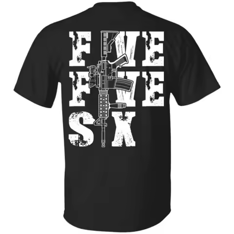Five Five Six 5.56 AR-15 Rifle T-Shirt 100% Cotton O-Neck Summer Short Sleeve Casual Mens T-shirt Si