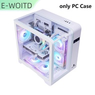 【E-WOITD】 เคส PC ใสพร้อมจอแสดงผลอุณหภูมิ cpu gpu จอแสดงผล LED ตั้งโต๊ะคอมพิวเตอร์ทาวเวอร์สำหรับ itx