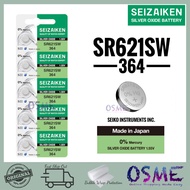 Seizaiken 364 SR621SW Battery cell 1.55V Battery Genuine SEIKO JAPAN sr621
