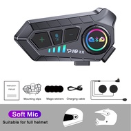 Motorcycle Intercom Helmet Headset Bluetooth 5.3 Wireless Earphone For 2 Rider Intercomunicador Wate
