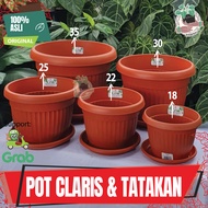 Pot Bunga Tanaman Hias Pot Claris Coklat Merah Plus Tatakan Premium Claris Pot Bunga Pot Tanaman Florence Plus Tatakan Bawah Pot Bunga Tanaman Hias Merk Claris Asli Pot Bunga Warna Merah Bata Pot Plastik Bahan Tebal Berkualitas Pot Cantik Dekorasi Indoor