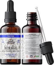 Borage Liquid Extract, Organic Borage Tincture (Borago Officinalis) Herbal Supplement, Non-GMO in Co