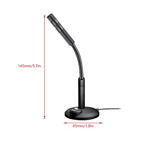 3.5mm Studio Microphone Speech Mic Stand Holder USB Desktop Wire Gaming Mic Mini For PC Notebook Pod