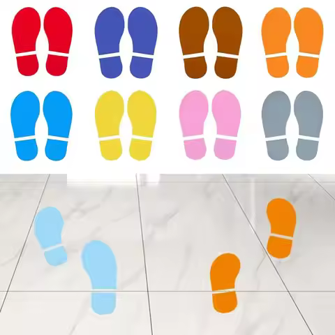 1pair Prints Kids Shoes Decals Footprint Stickers PVC Classroom Floor Footprint Stickers for Class D