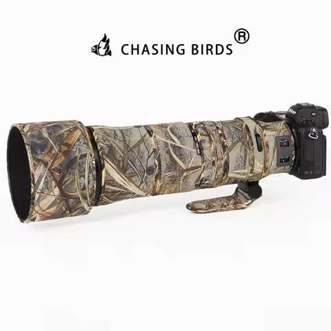 CHASING BIRDS camouflage lens coat for Nikon Z 180-600 mm F 5.6-6.3 VR waterproof and rainproof lens
