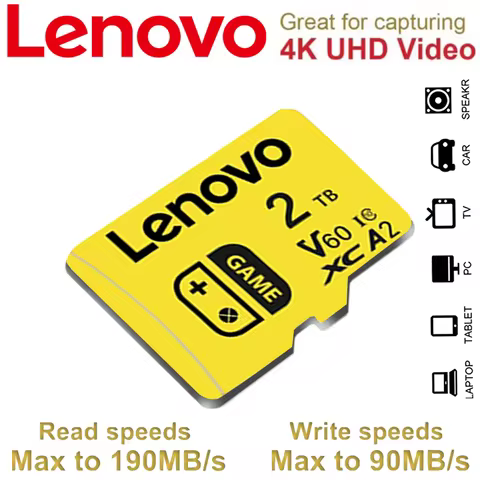 Lenovo 2TB Memory Card 128GB Class 10 V60 TF Card 1TB Mini SD Card 512GB High Speed Micro TF SD Card