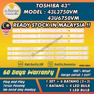 43L3750VM / 43U6750VM TOSHIBA 43" LED TV BACKLIGHT(LAMPU TV) TOSHIBA 43 INCH LED TV BACKLIGHT 43L375