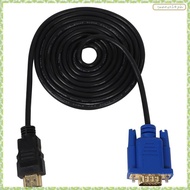 [J X Q K] HDTV  Gold Male To VGA HD-15 Male 15Pin Adapter Cable 6FT 1.8M 1080P