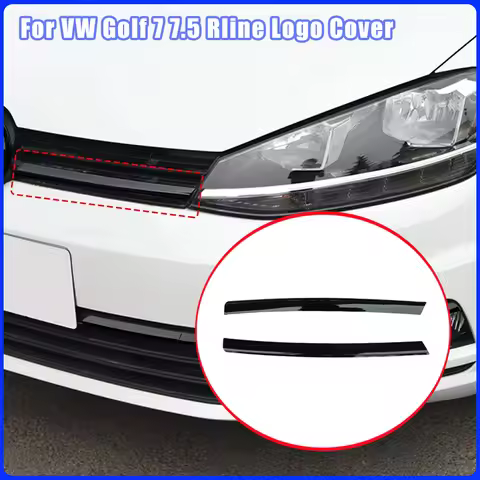 2Pcs Car Grille Decorative Up Grille Strips Car Stickers for VW Golf 7 7.5 Rline Logo Cover Auto Acc