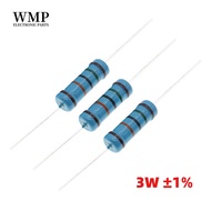 20/10Pcs 3W Metal Film Resistor 1% 1R ~ 1M 1R 4.7R 10R 20R 47R 1K 4.7K 10K 100K 1M Ohm Resistance