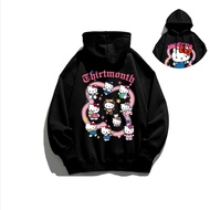 Hello Kitty In Hoodie Của Phụ Nữ Mùa Đông ngọt ngào dễ thương Phong Cách áo có mũ dáng rộng Áo