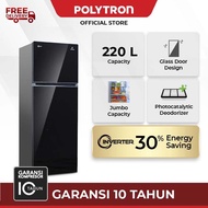 POLYTRON Kulkas Belleza JUMBO 2 Pintu 220L Inverter PRW 23VX | PRW-23 VX Garansi Resmi