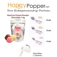 HAPPYPOPPER TEPUNG AISKRIM HARD ICE CREAM POWDER 1kg Premix Mix 1 KG ( CHOCOLATE ) 硬冰淇淋预拌粉
