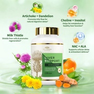 Dr. CROWN Liver Support Supplement for Cleanse,  & Repair with , NAC, ALA & Turmeric - 120 Capsules