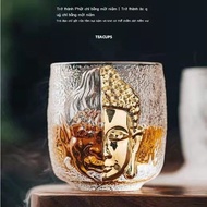 [Real photo/Available] Personalized tea cup, Yi Nian cup, glass holder cup, high-end art cup, crysta