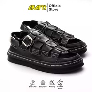 Docmart Men's PU Leather Sandals, Thick, Soft Sole Leather Strap Sandals, Trendy Size 36-44 Sandal L