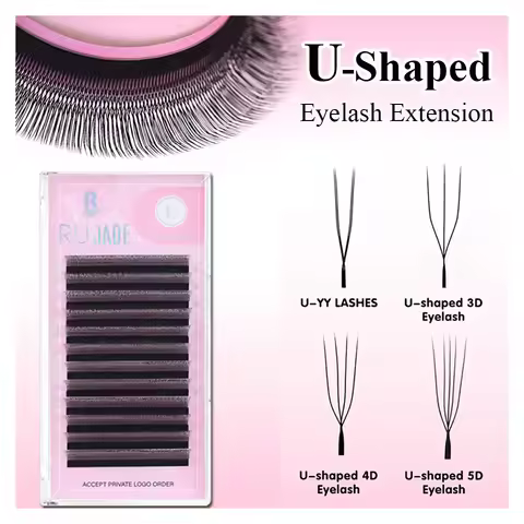 NEW Arrival U Shape YY Eyelashes Extensions 3DW False Eyelashes 4DW U3DW U5DW Matte Black Eyelash Ea