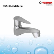 SUS304 Stainless Steel Bathroom Water Faucet / Bib Tap Basin Sink Tap / SUS 304 Pipe Hose