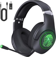 KAPEYDESI Gaming Headset Wireless, 2.4GHz Gaming Headphones Wireless with Noise Canceling Microphone
