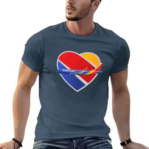 shirts graphic tees quick-drying Aesthetic clothing mens clothes Southwest Airlines Boeing 737-MAX 8