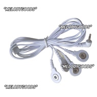 MELODG Cable Lead Wires, White 4 in 1 Electrode Wires, Multifunctional 1.2M/3.94ft 2.5mm Plug to 3.5