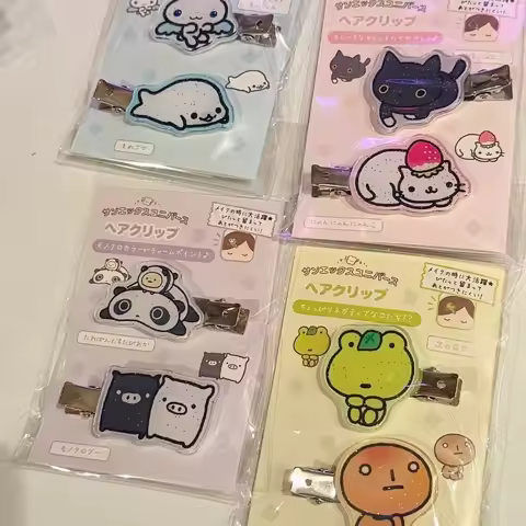 Kawaii San-x Tomorrow Frog Hair Clips Cute Anime Kogepan Acrylic Barrettes Y2K Sweet Burnt Bread Hai