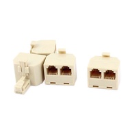 RJ11 Splitter 1 Male to 2 Female Adapter