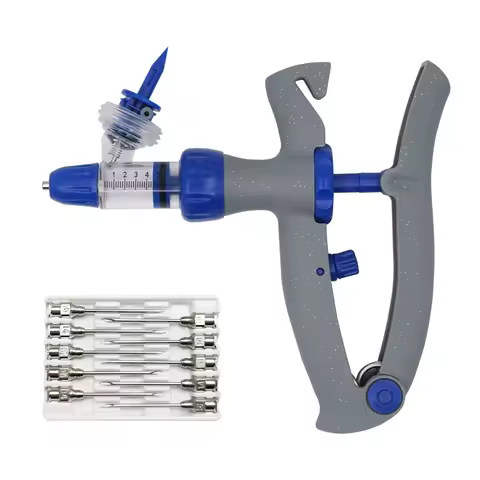 1Ml/2Ml /5Ml Continuous Vaccine Injection with 10 Needles Automatic Veterinary Syringe for Livestock