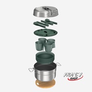Stainless Steel Cookware Set Non-Stick Coating For Camping 4 People Size 3.5 Liters
