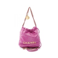 【二手】香奈兒 CHANEL 22 Mini AS3980 紫色皮革 CHANEL22 Matelassé 雙鏈肩背包 女士二手 A