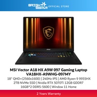 MSI Vector A18 HX A9WH 097 Laptop(18" QHD+/240Hz IPS/AMD R9 9955HX/2TB SSD/RTX5070Ti 12GB/16GB*2 DDR