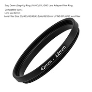 42-39/40.5/42/43/43.5/46/49/52mm Step Down /Step-Up Ring UV/ND/CPL GND Lens Adapter Filter Ring