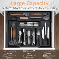 [Hot] Silverware Tray Organizer Adjustable Expandable Kitchen Drawer Storage Forks Spoons Knives