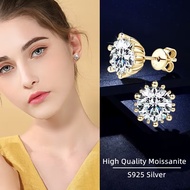 Real Moissanite 2ct 8mm earrings with GRA certificate 18K gold plated S925 silver women earrings