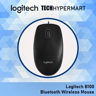 Logitech B100 Mouse (Wired, 3 buttons, Optical tracking, Smooth Operator)