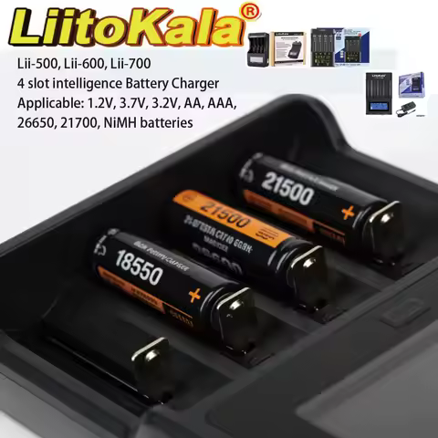LiitoKala Lii-500 500S 600 700 Battery Charger for 18650 26650 16340 18350 Ni-MH Ni-Cd Li-ion 3.7V 1