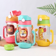 1pcs, 400ml/13.53oz Children's Strap Dual-Handle Dual-Purpose Straw Cup Pot, Soft Silicone Straw Tip