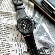 [Original] Balmer 7947G BK-4 Chronograph Sapphire Men Watch with Black Dial Black Genuine Leather Strap | Official Warra