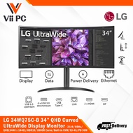LG 34WQ75C-B 34" Curved UltraWide QHD(3440x1440)/IPS/21:9/60Hz/3800RCurve/HDR10/Built-in KVM/RJ-45/P