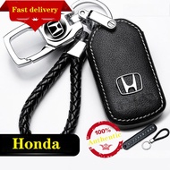 เคสใส่กุญแจหนัง Hondaพวงกุญแจสำหรับ HRV Jazz BRV CRV City Accord Civic รีโมทรถยนต์รถที่ใส่กุญแจ