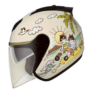 Thhh Safety Helmet T386N AL0 Ha Ivory White Inner Sunglasses Metal Buckle Anti-UV400 Headset Cao Hal