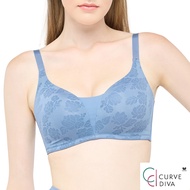 Wacoal Curve Diva บราไร้โครงเก็บกระชับ สาวคัพใหญ่ รุ่น WB7544/WQ1537 สีน้ำเงิน (BU)
