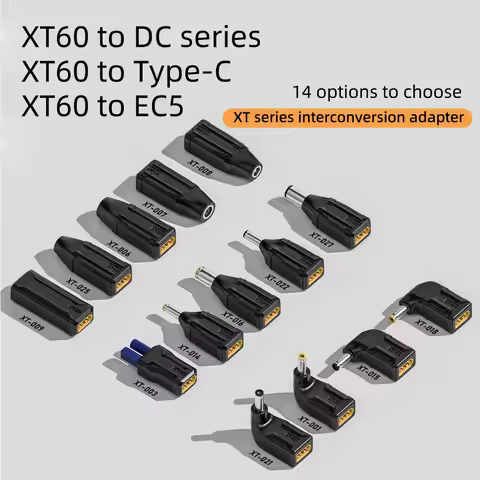 XT60 Male Female to EC5 Female Plug Type-c DC Male Female No Wire Connector Plug Adapter 55*25 5521 