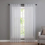 1 PCS Clear Window Gauze Curtain Panel, Basic Pocket Rod, Assorted Colors (100x200cm)