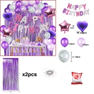 30PCS Happy Birthday Balloon Set with Rain Curtain Party Decoration Birthday Wedding Background Back
