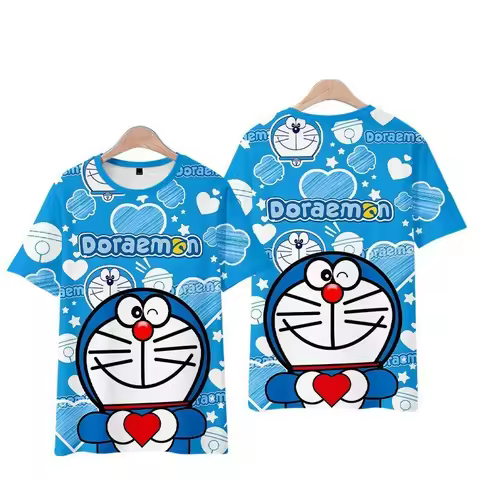 Bandai 2026 Doraemon Peripheral Clothing Anime Summer New Dingdang Cat Short Sleeved Quick Drying Br