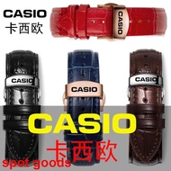 Casio Casio watch strap leather BEM506507 suitable for men and women butterfly buckle blue bracelet 22mm